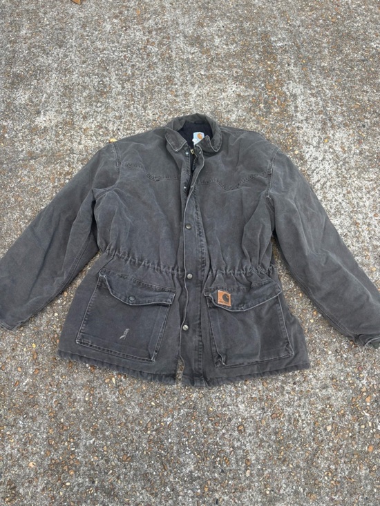 Carhartt Other - Carhartt Vintage Black Distressed Coat Chore Jacket Blanket Lined C46TMB USA